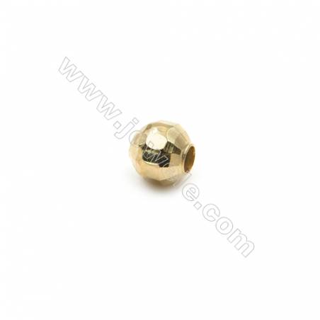 銅製品切面圓形珠子 銅鍍真金 直徑4毫米 孔徑1.5毫米 300個/包