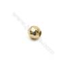 Brass Beads, Round (Faceted), Real Gold-Filled, Diameter 4mm, Hole 1.5mm, 300pcs/pack