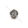 Thai Sterling Silver Beads  Hollow Beads  Diameter 10mm  Hole 2mm  20pcs/pack