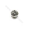 Thai Sterling Silver Beads  Hollow Beads  Diameter 8mm  Hole 1.5mm  20pcs/pack