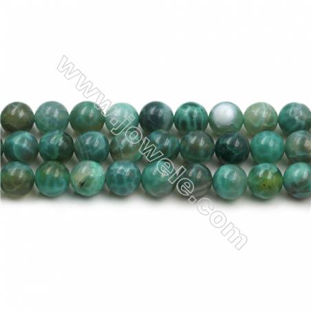 Natural Green Crackle Agate Bead Strands  Round, Diameter 10mm  Hole 1mm  15~16''/strand