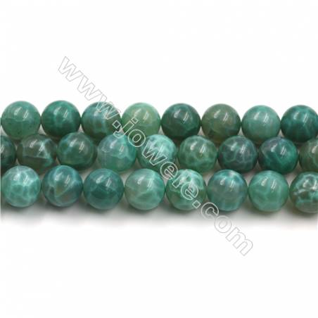 Natural Green Crackle Agate Bead Strands  Round(Faceted)  Diameter 16mm  Hole 1mm  15~16''/strand