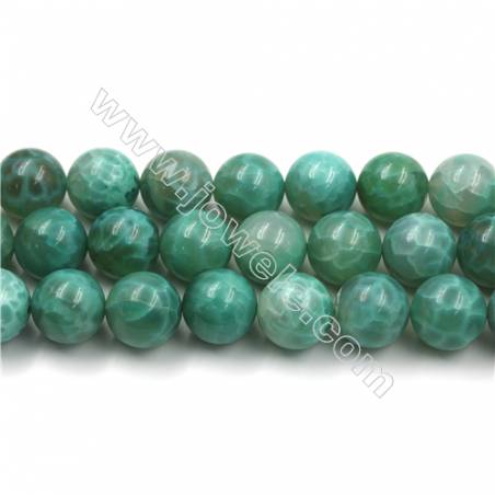 Natural Green Crackle Agate Bead Strands  Round(Faceted)  Diameter 18mm  Hole 1mm  15~16''/strand