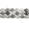 Perlas gris imagen Jasper redondo facetado, tamaño 10 x 14 mm, agujero 0.7mm, 15~16’’/tira
