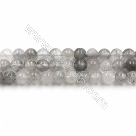 Perlas gris imagen Jasper redondo facetado, Diámetro 6mm, agujero 0.8mm, 15~16’’/tira