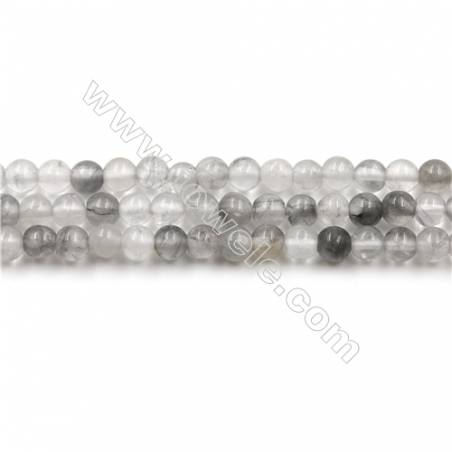 Perlas gris imagen Jasper redondo,Diámetro 4mm, agujero 0.7mm, 15~16’’/tira