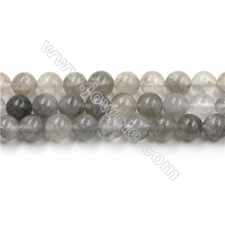 Natural Cloud Crystal Bead Strands, Round, Diameter 8mm, Hole 0.8mm, 15~16''/strand