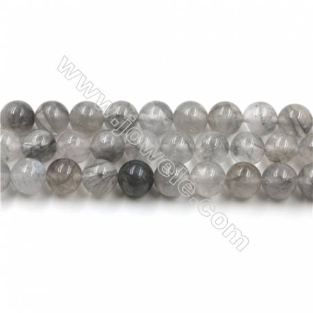 Natural Cloud Crystal Bead Strands, Round, Diameter 10mm, Hole 0.8mm, 15~16''/strand