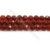 Natürliche rote Achate Perlenkette, eingeschliffen, Kugelförmig,Durchmesser：9mm , Durchmesser des Loch： 0.8mm  15~16"Strang