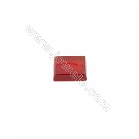Cabochons en Agate rouge rectangle  Taille 8x10mm  50pcs/paquet