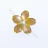 Pink Mother-of-Pearl Shell Flower Beads Charm 13.5mm Hole 0.8mm 8pcs/Pack