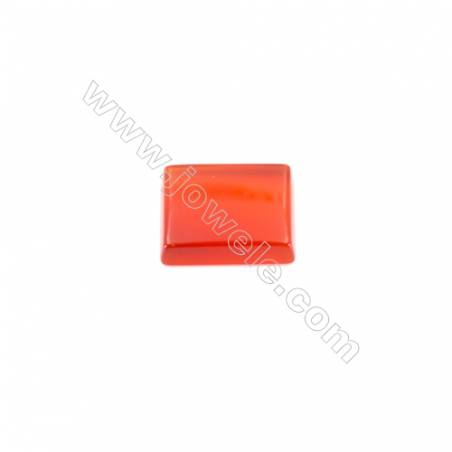 Cabochons en Agate rouge rectangle  Taille 10x12mm  50pcs/paquet