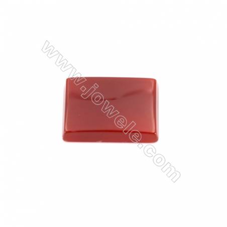 Cabochons en Agate rouge rectangle  Taille 12x16mm  30pcs/paquet