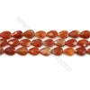 Natural Fire Agate Beads Strands, Flat Water Drop, Faceted, Size 10x14mm, Hole 0.8mm, 15~16"/strand