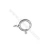 Sterling Silver Spring Clasp, 7x8 mm, x 100 pcs