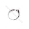 Platinum plated sterling silver adjustable finger ring-B4S1  diameter 16mm  tray 7mm  pin 0.7mm X 1piec