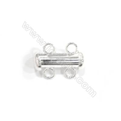 DoreenBeads Lovely Silver Plated 2 Strands Magnetic Slide Clasps, 11x15 mm, x 10pcs