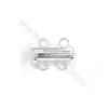 DoreenBeads Lovely Silver Plated 2 Strands Magnetic Slide Clasps, 11x15 mm, x 10pcs