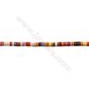 Multicolore Howlite teintée en colonne sur fil Taille 3x6mm  trou0.8mm Environ 133perles/fil 15-16"