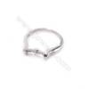 Sterling silver platinum plated closed finger ring-M3S6 ring findings for half drilled beads  tray 4mm pin 0.8mm X 1piec