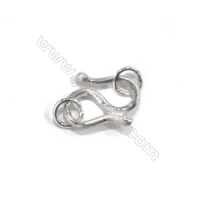 Sterling Silver S Toggle Clasp, 7x10mm, x 30 pcs