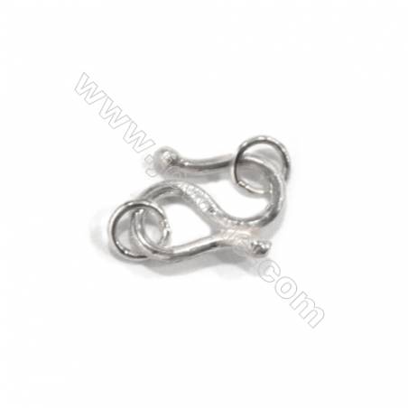 Sterling Silver S Toggle Clasp, 7x10mm, x 30 pcs