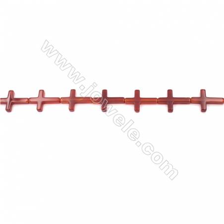 Red Agate Beads Strands Cross  20x30mm  Hole: 1.5mm about 145 beads/strand  15~16‘’