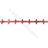 Agate rouge en croix sur fil  Taille 20x30mm trou1.5mm Environ 13perles/fil 15~16"