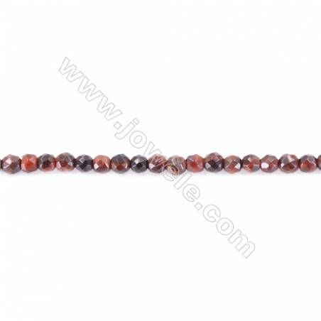 紅虎石切面圓形串珠 直徑 2毫米 孔徑 0.4毫米 約180個珠子/條 15~16‘’