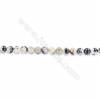 Natural Dalmatian Jasper Beads Round, Diameter 2mm, Hole 0.4mm, about 177 beads/strand 15~16"