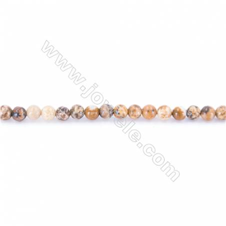 Natural Picture Jasper Beads Strand  Round  diameter 2mm   hole 0.4mm   about 178 beads/strand 15~16‘’