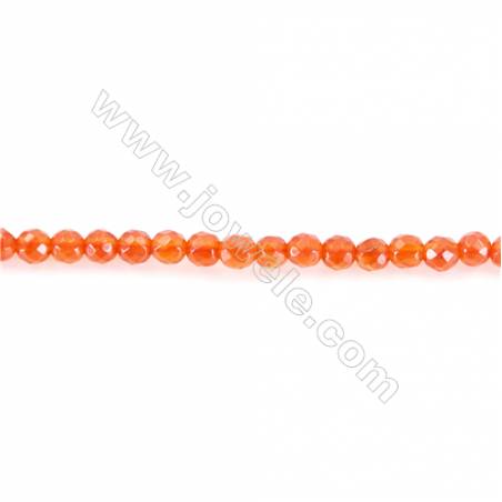 Natural Red Agate Beads Strand   Faceted Round  diameter 2mm   hole 0.4mm   about 179 beads/strand 15~16‘’