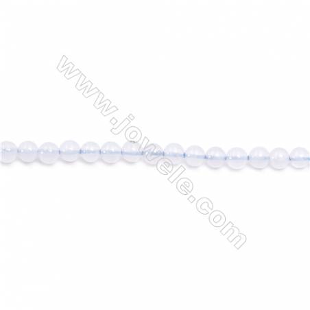 Natural Blue Chalcedony Beads Strand  Round  diameter 2mm   hole 0.4mm   about 180 beads/strand 15~16‘’