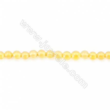Natural Yellow Agate Beads Strand  Round  diameter 2mm   hole 0.4mm   about 195 beads/strand 15~16‘’
