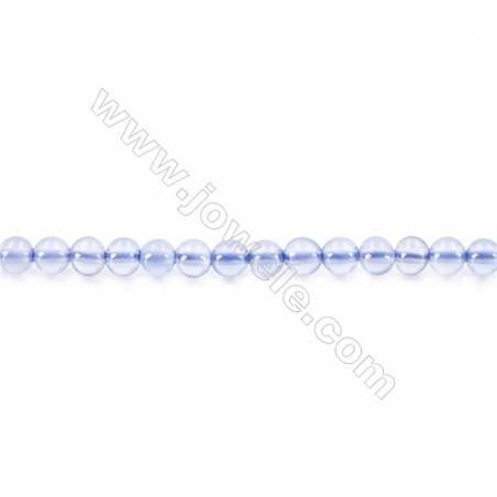 Agate bleue ronde  sur fil  Taille 2mm de diamètre trou0.4mm Environ 166perles/fil 15~16"