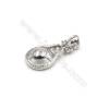 925 Sterling silver platinum plated  pearl pendant  for women -D5453 15x28mm x 5pcs and Disc Diameter 9mm