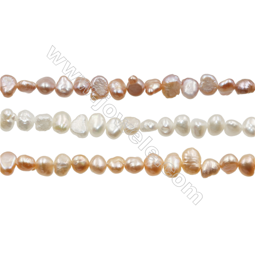 Natural perla de agua dulce  color mezclado Tamaño 4~5mm Agujero 0.4mm x1tira 15~16 "