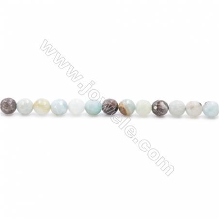 Natural Mix Colors Amazonite Beads Strands  Faceted Round  Diameter 6mm  Hole: 1mm  about 67 beads/strand  15~16‘’
