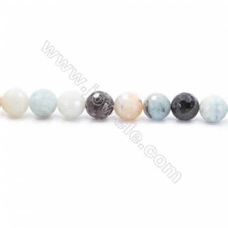 Natural Mix Colors Amazonite Beads Strands  Faceted Round  Diameter 10mm  Hole: 1.2mm  about 39 beads/strand  15~16‘’