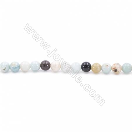 Natural Mix Colors Amazonite Beads Strands  Round  Diameter 6mm  Hole: 1mm  about 68 beads/strand  15~16‘’