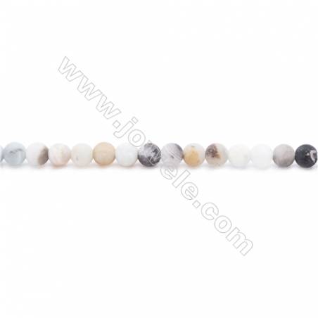 Natural Mix Color Frosted Amazonite Beads Strands  Round  Diameter 4mm  Hole: 0.8mm  about 97 beads/strand  15~16‘’