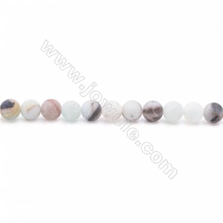 Natural Mix Color Frosted Amazonite Beads Strands  Round  Diameter 6mm  Hole: 1mm  about 67 beads/strand  15~16‘’