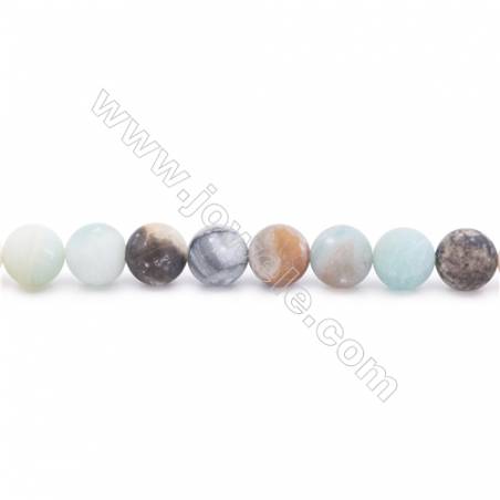 Natural Mix Color Frosted Amazonite Beads Strands  Round  Diameter 10mm  Hole: 1mm  about 40 beads/strand  15~16‘’