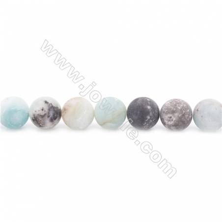 Natural Mix Color Frosted Amazonite Beads Strands  Round  Diameter 12mm  Hole: 1.2mm  about 33 beads/strand  15~16‘’
