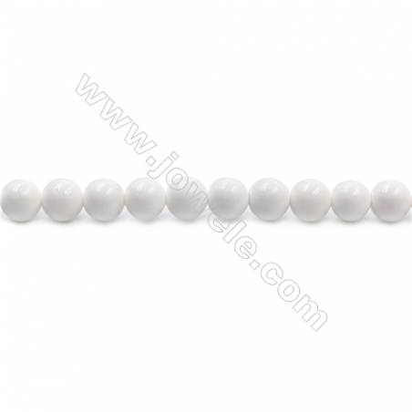 Natural White Agate Beads Strand  Round  Diameter 6mm   hole 1mm   about 65 beads/strand 15~16"