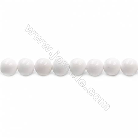 Natural White Agate Beads Strand  Round  diameter 8mm  Hole: 1mm  about 49 beads/strand  15~16‘’