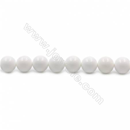 Natural White Agate Beads Strand  Round  diameter 10mm  Hole: 1mm  about 39 beads/strand  15~16‘’