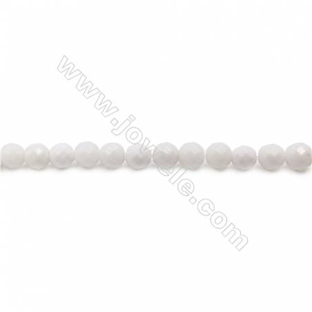 Natural White Agate Beads Strand  Faceted Round  Diameter 4mm   hole 1mm   about 98 beads/strand 15~16"