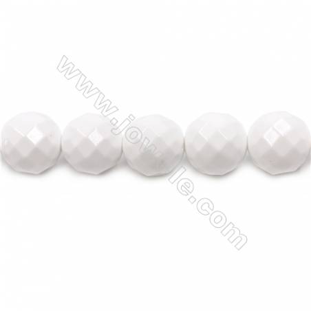 Natural White Agate Beads Strand Faceted Round  diameter 12mm  Hole: 1.5mm  about 32 beads/strand  15~16‘’