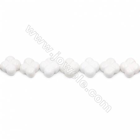 Natural White Agate Beads Strand  Leaf  Size 12x12mm  Hole: 1mm  about 34 beads/strand  15~16‘’